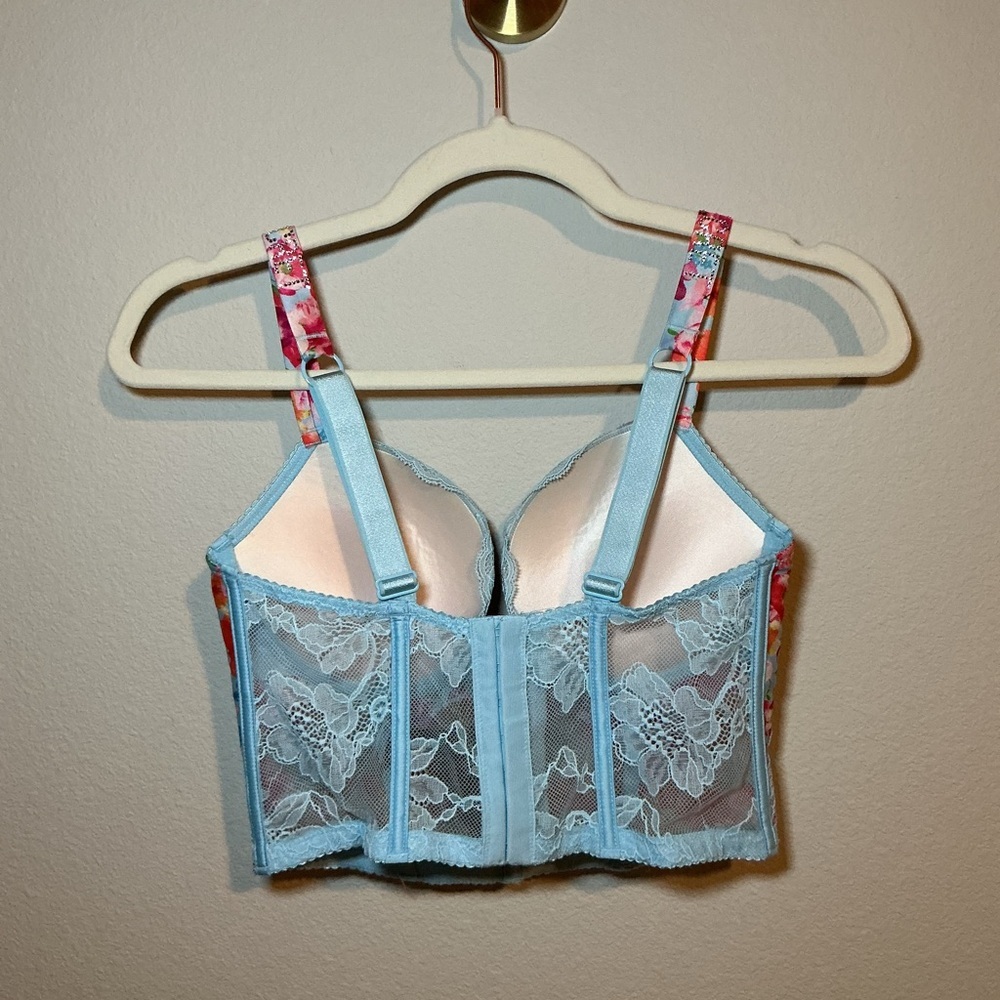 Victoria's Secret Floral Lace Bra in Blue and Red - Picture 5 of 6